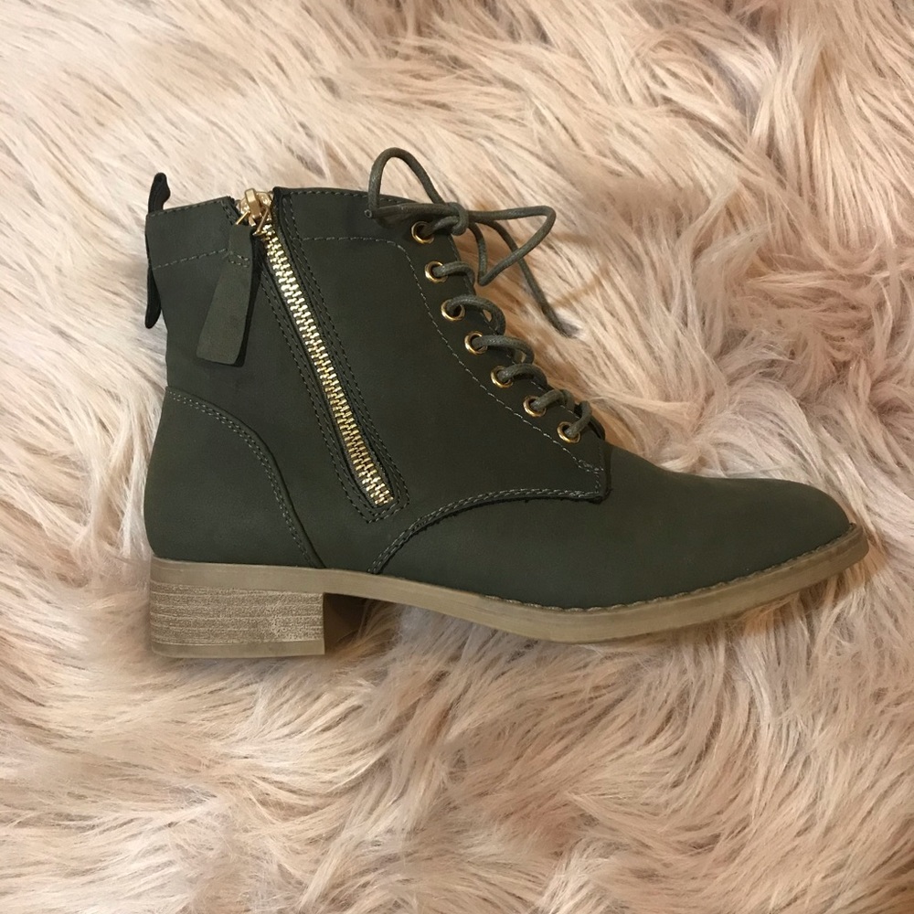 Green Zippered Booties